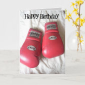 Carte Funny Boxing Gloves Birthday Card (Fleur jaune)