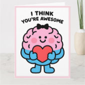 Carte Funny Brain Love Valentine Greeting Card (Devant)