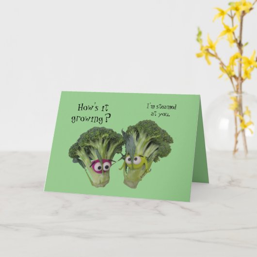 Carte Funny Broccoli Talk Complex Carbohydrate (Fleur jaune)