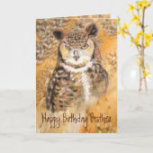 Carte Funny Brother, Birthday, Owl Wild & Crazy (Fleur jaune)