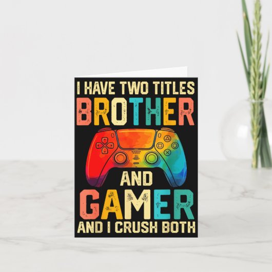 Carte Funny Brother Gamer Graphic Tee Men Boys Teens Vid (Devant)