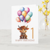 Carte FUNNY Brown blanc sucré vache (Fleur jaune)