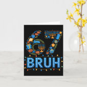 Carte Funny Bruh 67 Six Seven Meme Hanukkah Lights Jewis (Fleur jaune)