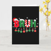 Carte Funny Bruh dit Bro Salutation Ado de mème de Noël (Fleur jaune)