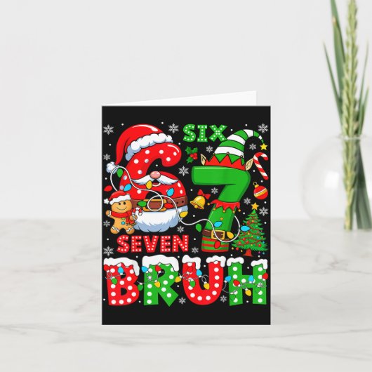 Carte Funny Bruh Six Seven 6 7 Meme Christmas 67 Boy Gir (Devant)