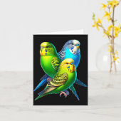 Carte Funny Budgie Budgerigar Design (Fleur jaune)