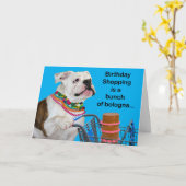 Carte Funny Bulldog Avec Des Pâtes Bund De Bologne Anniv (Fleur jaune)