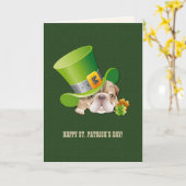 Carte Funny Bulldog St. Patrick's Day (Fleur jaune)