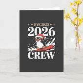 Carte Funny Bye 2025 2026 Crew New Year Friends Squad (Fleur jaune)