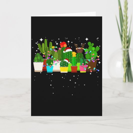 Carte Funny Cactus Christmas Tree (Devant)