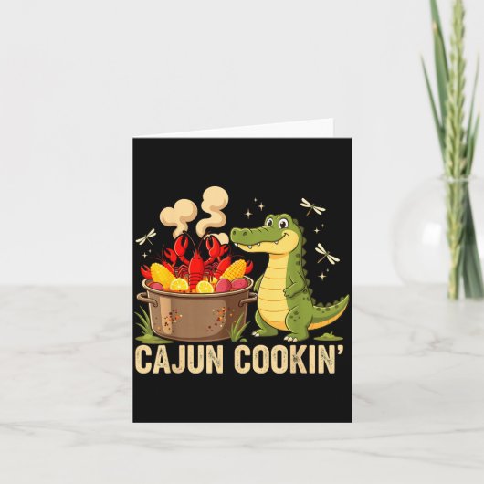 Carte Funny Cajun Louisiana Boil Alligator Crawfish Mard (Devant)