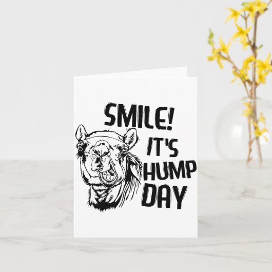 Carte Funny Camel Smile! It's Hump Day Funny Hump Day (Fleur jaune)