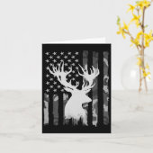 Carte Funny Camouflage Usa Drapeau blanc Buck Deer Hunt (Fleur jaune)