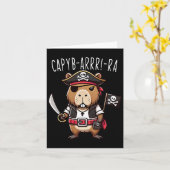 Carte Funny Capyb-arrr Pirate Capybyra Halloween Garçons (Fleur jaune)