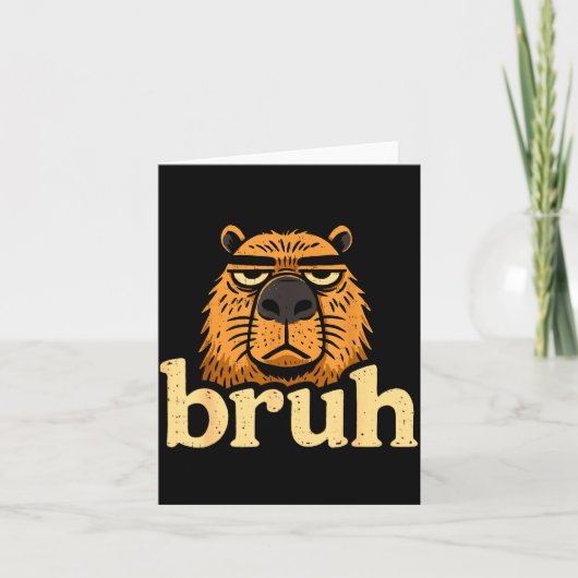 Carte Funny Capybara Bruh Sarcastic Animal Meme Boys Tee (Devant)