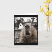 Carte Funny Capybara Halloween Costume (Fleur jaune)