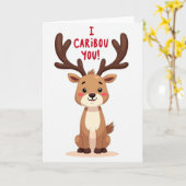 Carte Funny Caribou Care About You Card (Fleur jaune)