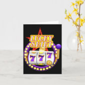 Carte Funny Casino Slot Machine Jackt Lucky  (Fleur jaune)