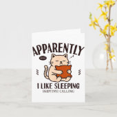 Carte Funny Cat Apparently, I Like Sleeng (Fleur jaune)