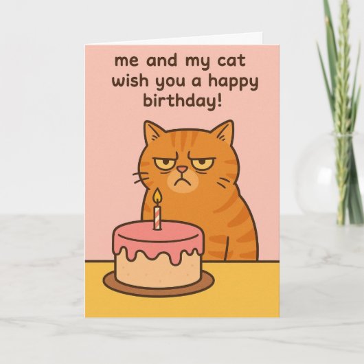 Carte Funny cat birthday card (Devant)