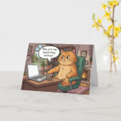 Carte Funny Cat Birthday Card (Fleur jaune)