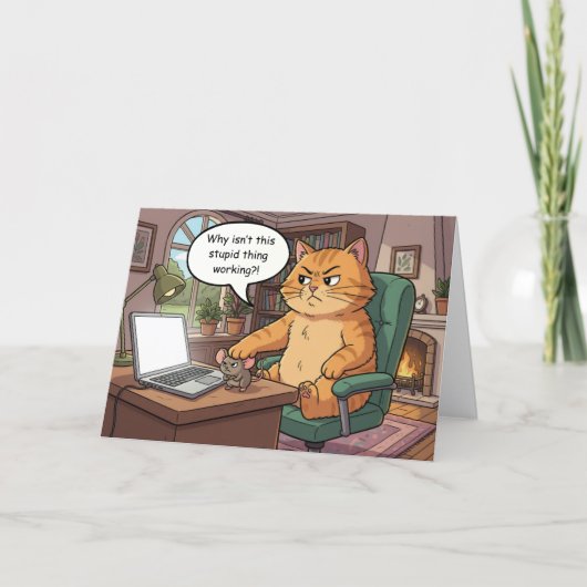 Carte Funny Cat Birthday Card (Devant)
