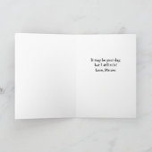 Carte Funny Cat Birthday Card, From the Cat (Intérieur)