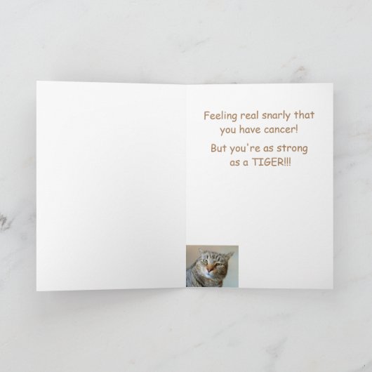 Carte Funny Cat Cancer Support (Intérieur)