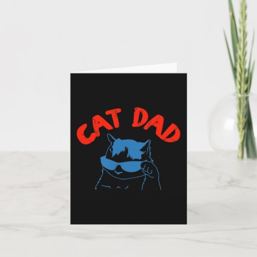 Carte Funny Cat Dad Club 2 Sided Life Is Better With Cat (Devant)