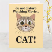 Carte Funny Cat Face  (Fleur jaune)