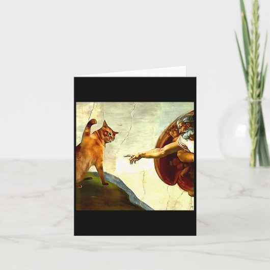 Carte Funny Cat God Creation Of Adam Meme Jesus Christia (Devant)