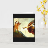 Carte Funny Cat God Creation Of Adam Meme Jesus Christia (Fleur jaune)