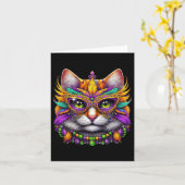 Carte Funny Cat Mardi Gras Funny Mardi Gras Carnaval (Fleur jaune)