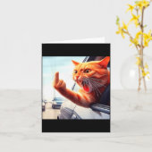Carte Funny Cat Middle Finger Hilarious Cat In The Car C (Fleur jaune)