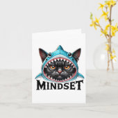 Carte Funny Cat, Mindset Motivational Saying, Shark  (Fleur jaune)
