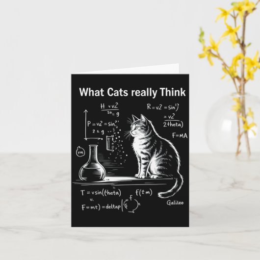 Carte Funny Cat Physics Humor Design What Cats Really Th (Fleur jaune)