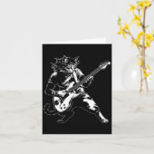 Carte Funny Cat Playing B Guitar Rock Music Lover Musici (Fleur jaune)