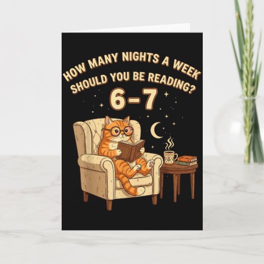 Carte Funny Cat Reading 6-7 Meme Englieacher Book Lover (Devant)