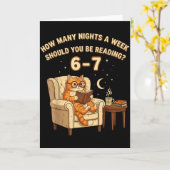 Carte Funny Cat Reading 6-7 Meme Englieacher Book Lover (Fleur jaune)
