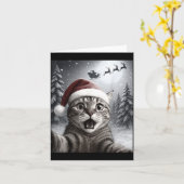 Carte Funny Cat Selfie With Santa Claus Christmas Men Wo (Fleur jaune)