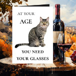 Carte Funny Cat Wine Glasses Birthday Greeting Card<br><div class="desc">A cute and funny birthday card featuring a cat with glasses on the front and wine glasses on the inside.</div>