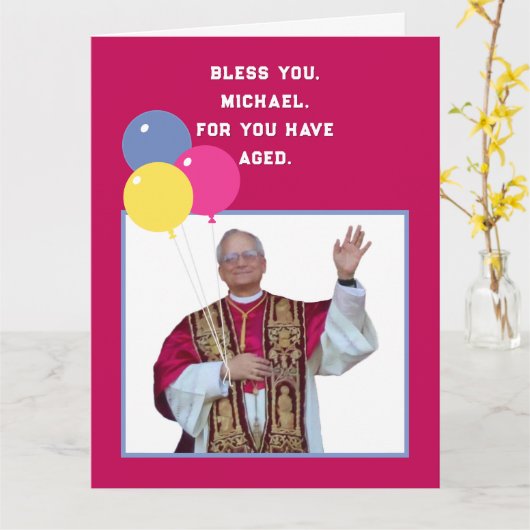 Carte Funny Catholic Birthday Card (Fleur jaune)