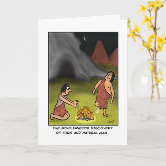 Carte Funny Caveman Card (Fleur jaune)