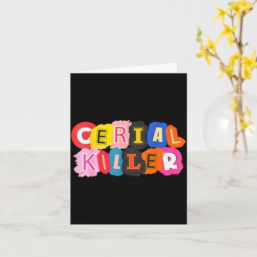Carte Funny Cereal Killer Cereal Design For Breakfast Lo (Fleur jaune)