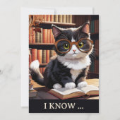 Carte Funny Chat Books Beldate Anniversaire (Devant)