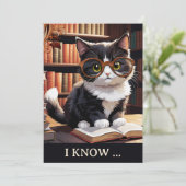 Carte Funny Chat Books Beldate Anniversaire (Debout devant)