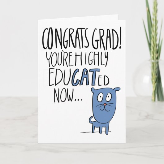Carte Funny Chat Puns Graduation Card (Devant)
