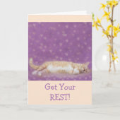 Carte Funny Chat Resting Cancer Support (Fleur jaune)