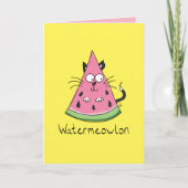 Carte Funny Chat Watermelon mignon Kids (Devant)