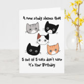 Carte Funny Chats Anniversaire, chat amoureux amis anniv (Fleur jaune)